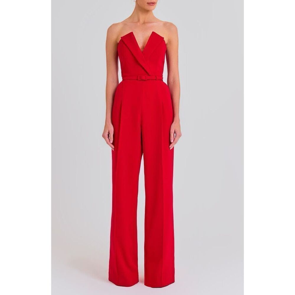 Nadine Merabi Women's Red Vanessa Strapless Jumpsuit